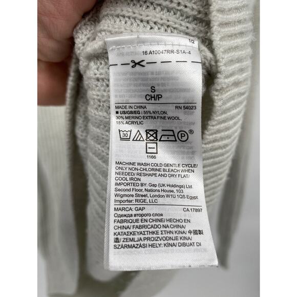 GAP Scoop Neck Tan Long Sleeve Pullover Hi-low Sweater Size Small - Picture 5 of 9